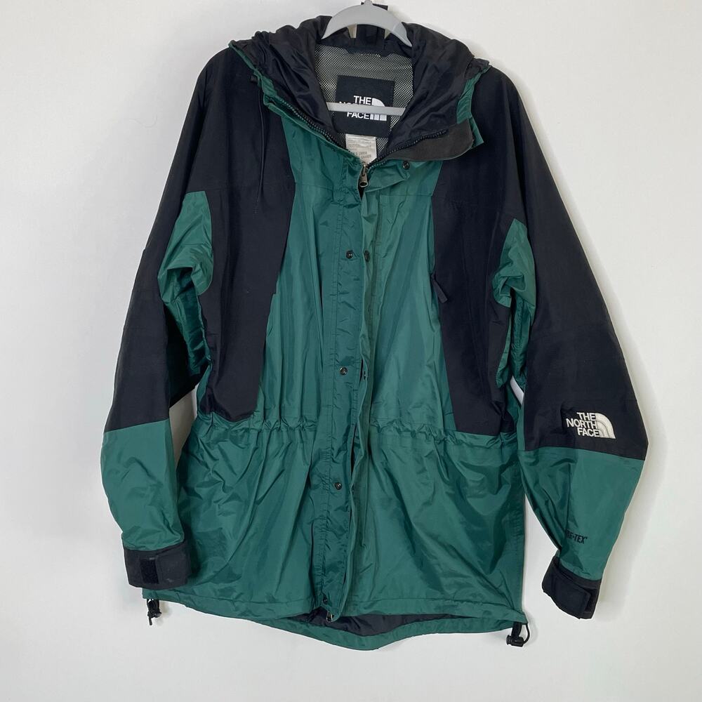 The North Face Men Large Green Black Gore-Tex Mountain Jacket Style 88017 Vintag